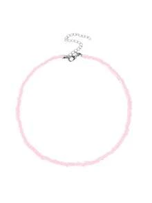 1 chiếc vòng cổ choker đính hạt thời trang Bohemian - Hồng - Xem 4