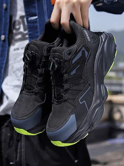 Men's Steel Toe Work Boots With Rotary Buckle, Suitable For Construction Sites And Daily Wear, Anti-Crush And Anti-Puncture Men's Work Training Boots, Suitable For Forging Workshops And Manufacturing Industries, Anti-Slip Safety Boots Outdoor Work Warehouse Gardening Work Boots Fashionable, Lightweight And Comfortable Men's Work Shoes Outdoor Hiking And Wilderness Exploration Shoes Christmas Gift