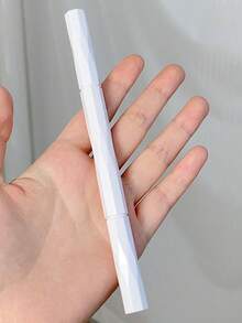 1支白色双头眉刷化妆刷睫毛卷翘眉梳美容工具便携式双头防尘不锈钢梳子带保护盖，两端多功能睫毛梳睫毛刷、眉刷、眼影刷、螺旋刷、螺旋刷、赠品 - 彩色 - 查看 3