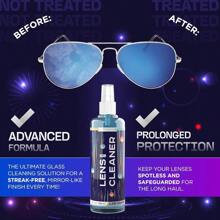 HS Eyeglass Gel Lens Cleaner Spray Kit 2 X 8oz And 1 X 2oz Gel Eyeglasses Cleaner Spray Bottle + 2 Microfiber Cloth For Cleaning Safe For All Lenses AR Coated Included - 8盎司x2盎司凝膠噴霧+2塊超細纖維布 - 查看 5