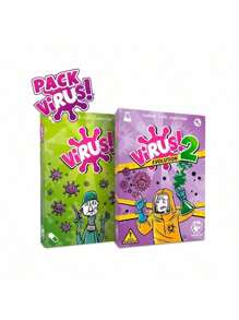 1 件病毒 1/病毒 2 卡牌游戏玩具 - Tranjis 策略桌面游戏玩具，适合 2-8 名玩家，多种语言说明（英语/法语/西班牙语），最佳思考玩具，适合青少年/成人，家庭聚会桌面游戏，独特的礼物创意，桌面游戏玩具，情人节游戏，新年游戏，婚礼游戏，新年礼物，情人节礼物/独立日礼物，返校，圣诞节，万圣节