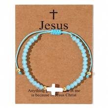 Cadena de cuentas de cruz ajustable hecha a mano | Joyería religiosa para hombres y mujeres | Regalo perfecto para el , uso diario, inspiración espiritual