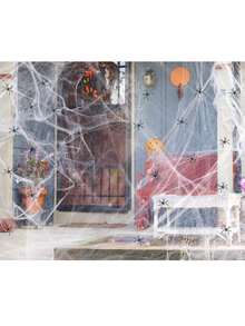 1pc Halloween Decorations, Colorful Spider Cotton, Spider Web, Spider Silk, Outdoor Haunted House, Secret Room, Bar Atmosphere Decoration Props