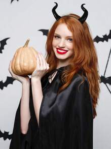 1pc Cosplay Devil Horns Headband - Three Colors To Choose From Horror Devil Horns, Black Gothic Steampunk Party Band, Halloween Decorations - Suitable As Party Role Play Props Witch, Devil Accessories, Headband, Scrunchie Headband