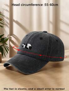 1顶男女通用纯色可调节户外运动休闲恶魔面具棒球帽，适合日常装饰，春/夏/秋/冬皆宜 - B - 查看 4
