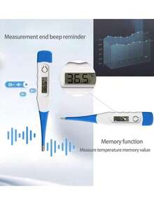 1支成人电子体温计，10秒快速读数，用于检测发烧。多种颜色可选，材质柔软舒适。便携式设计，适合居家或旅行使用。 - 彩色 - 查看 6