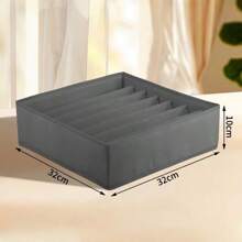1pc Foldable Drawer Organizer Divider, Fabric Storage Box For Clothes, Underwear, Bras, Ties, Accessories, Socks - Grey - View 13