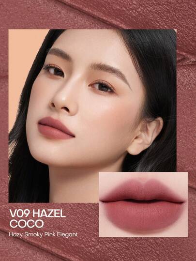 MISTINE 1支泰式丝绒唇彩，富含玻尿酸和维生素E的保湿润唇膏，高显色度，柔滑不粘腻，防晕染，适合生日、母亲节礼物、派对必备，轻盈舒适，2.8克，V09