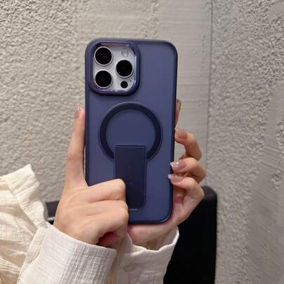 Luxury Matte Semi-Transparent Magnetic Wireless Charging Phone Case With Stand, Suitable For IPhone 17 16 15 14 13 12 11 Pro Max Plus, Metal Camera Ri