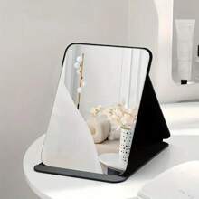 Przenośne, składane lusterko kosmetyczne ze sztucznej skóry z powierzchnią ze szkła HD – idealne do akademika, na podróż i jako prezent kosmetyczny