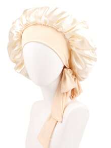 1 件个性化徽标弹力丝带纯色女士长发睡帽、化妆头巾、卷发护理帽 - A - 查看 32