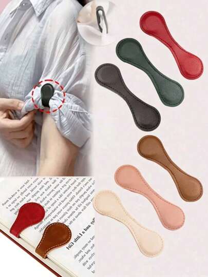 2/3/4 件磁性袖扣、双面磁性书签、裤腿夹、用于缩短超大裤子的无缝裤脚带、防止拖拽的磁性夹、送给爱书人、老师、学生的礼物 - 书籍配件