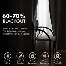 2 Panels Blackout Curtains Solid Soft Grommet Mustard Yellow Thermal Insulated Soundproof Room Darkening Curtains/Drapes/Panels Fall Living Room Bedroom 52 X 90 Inch - 銀色 - 查看 4