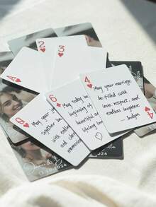 1 Set/54 Pieces, Customized Playing Cards, Customized Text And Pictures, 5 Photos Can Be Customized, Customized Couple Photo And Family Photo Playing Cards, Table Game Cards, Wedding Souvenirs, Anniversary Souvenirs, Wedding Playing Cards, Anniversary Gifts, Anniversary Gifts, Valentine's Day, Mother's Day, Birthday, Father's Day, Graduation Ceremony, Wedding. - Multicolor - View 4