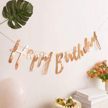 1 set Pancarta de Feliz Cumpleaños para decoraciones y suministros de fiesta de cumpleaños - Plateado - Ver 8