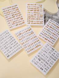 50 Pairs Assorted Cartoon Rhinestone Star, Music Note, Bow Tie, Heart Plastic Earrings Set, Suitable For Girls Birthday Party Or Gift (Color And Style Random, May Have Color Difference Due To Lighting)