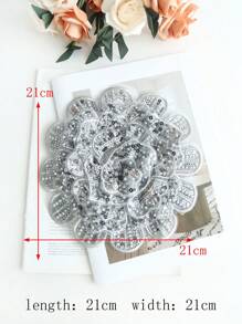全新手工刺绣 6 层 3D 凸起水晶玫瑰花 DIY 服装、婚纱和礼服饰边