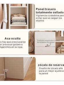 Armario De Estilo Actual Con Cajones Y Espacio Para Colgar - Blanco - Ver 7