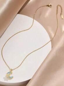 1 件金色字母十字架创意设计项链，时尚休闲优雅，适合日常佩戴，适合情人节、圣诞节、派对、礼物（OPP 袋包装） - 金黃色 - 查看 6