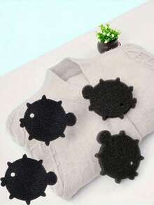 可重复使用的宠物毛发收集器，可爱狗狗猫咪毛发收集球套装，适用于洗衣机，衣物清洁除毛工具 - 黑色 - 查看 6