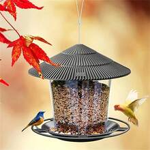 1 Stück Outdoor Garten Hänge-Vogelfutterstation, Wildvogel Hänge-Futterstation, Outdoor Vogelhaus, Vogelfutter-Spender, Vogelbad, Vogelanlockmittel - Verschiedenfarbig - Übersicht 3
