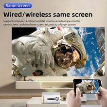 HD Projector - 720P Home Theater For Bedroom Movies & Office Presentations, Enhanced Gaming Experience, Compact Gift-Ready Projector Built In Audio - EU C Type Plug(220-240V) - View 6