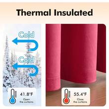 2 Panels Blackout Curtains Solid Soft Grommet Mustard Yellow Thermal Insulated Soundproof Room Darkening Curtains/Drapes/Panels Fall Living Room Bedroom 52 X 90 Inch - 莓果 - 查看 5