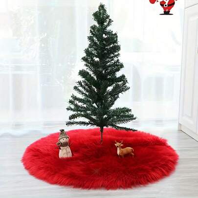 1pc Christmas Tree Skirt, Modern Minimalist Faux Wool Solid Color Christmas Tree Decoration, Suitable For Scene Decor, Room Decor, Home Decor, Holiday Party Decor, Christmas Decor, Multiple Sizes Available Christmas Decorations Winter Christmas Decorations Home Christmas Gifts Christmas Decor