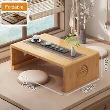 Folding Coffee Table, Foldable Japanese Style Floor Table, Tea Table, Living Room, Dining Room, Tea Room, Tatami, Home Decoration, Folding Coffee Table Outdoor,Folding Coffee Tables For Small Spaces - 原色 - 查看 7