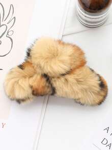 新款超大号真兔毛发夹发饰，高端毛绒发卡，女士秋冬情人节发爪夹，发夹，发卡，发夹，发卡，发卡，发夹，发卡，秋季发饰，女士度假装扮，情人节礼物，夏季海滩 - 彩色 - 查看 19