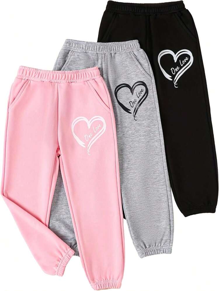 3 Pcs Sweatpants Athletic Joggers Pants - Black Gray Navy - View 7