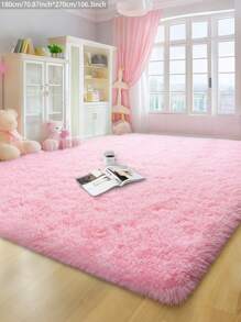 4 英尺 X 6 英尺柔软毛茸茸地毯，可洗地毯垫，适用于客厅、卧室、宿舍、大学、公寓，粉色地毯装饰，适合男孩和女孩的房间