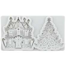 Christmas Silicone Mold Christmas Tree Fondant Molds Christmas House Chocolate Mold Christmas Theme Cake Decoration Cupcake Topper Candy Polymer Clay Gum Paste Christmas Christmas Decorations Christmas Pajamas Christmas Gifts Christmas Decor - Grey - View 7