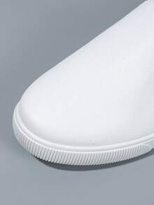 2025 New Versatile Leather Upper Slip-On Casual White Sneakers, Unisex Couple Style Loafers - White - View 6