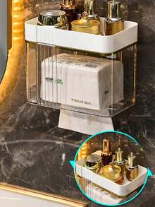 1pc Giá đỡ khăn giấy không thấm nước trong suốt, Hộp đựng khăn giấy vệ sinh treo tường, Phụ kiện phòng tắm Trang trí phòng tắm Trang trí mùa thu - nhiều màu - Xem 4