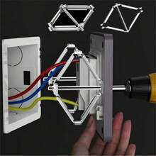 2pcs Hidden Junction Box Repair Kit, Wall Outlet Receptacle Electrical Box Fixer, Switch Socket Repair Set, Metal Steel Frame Mounting Design