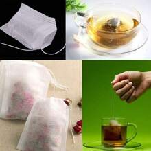 10/100/200/300/500pcs Non-Woven Tea Bag Filter Bags - Reusable, Sealed, And Lint-Free For Restaurant, Coffee House, And Home Use - Perfect For Loose Leaf Tea, Spices, And Herbs - White - View 5