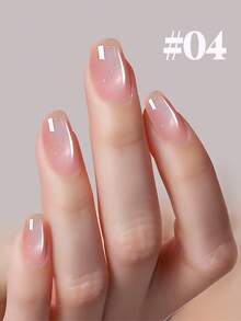 10毫升热门性感猫眼凝胶指甲油，2025冰透明裸色玻璃珠猫眼温柔清新少女心形美甲，西瓜粉茉莉冰茶猫眼美甲用品，圣诞美甲 - 彩色 - 查看 6