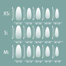 一片杏仁形水钻装饰假指甲。适合派对、生日和日常佩戴，提升您的时尚感和自信魅力。