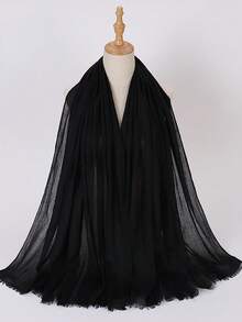 1 chiếc khăn choàng hijab modal dài mềm mại, nhẹ, màu trơn cỡ lớn dành cho nữ, mùa thu/đông - Nhiều màu - Xem 12