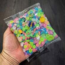 500 piezas de piedras de jardín luminosas, piedras brillantes de colores, para jardín, césped, patio, camino exterior, pasillo y decoración de acuario. Piedras luminosas perfectas para pecera, sendero, maceta, planta, entrada de automóviles, decoración del hogar, decoración navideña (estilo de color aleatorio)