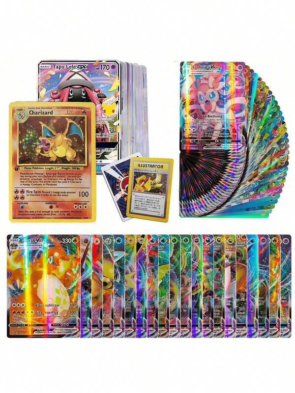Pokemon200 Pcs ,Pokemon Cards,Cards (V Series, Vmax, GX Rare Cards), Anime Games Cards, GiftsFor Anime Fans, Adults Holiday Gifts, Party Suppliess, Holiday Accessories, Birthday Party Supplies, Birthday Gifts, Art Craft Decoration Rare Card Pokemon Card Preferred