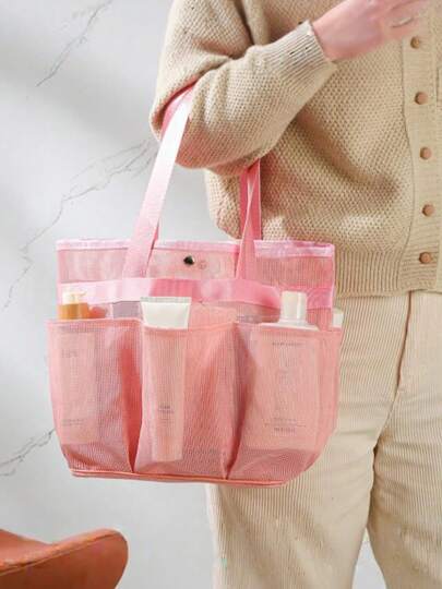 1 pieza Organizador de ducha independiente, bolsa portátil para el baño, para el hogar, viajes, gimnasio, bolsa de ducha de viaje, aspecto moderno y elegante, resistente a ambientes húmedos, organización del hogar, diseño compacto, construcción duradera, para viajeros frecuentes