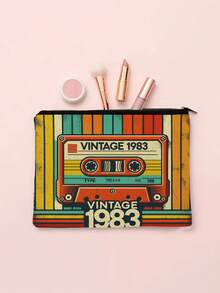 复古磁带印花化妆包 - 采用轻质涤纶面料，拉链封口，适合收纳化妆品和洗漱用品。充满活力的80/90年代怀旧设计，是女性理想的化妆/洗漱包、学生应急包或圣诞礼物之选。 - 彩色 - 查看 4