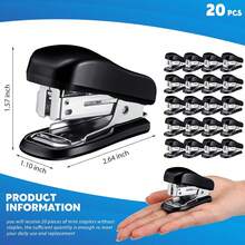 20 Pack Mini Staplers With 15000 Nails Bulk With 15000 Nail, Office Staplers For Desk 25 Sheet Capacity, Hand Held Desk Students Teachers Supplies For School Office Business Non Slip Base Black - 10 - Xem 8