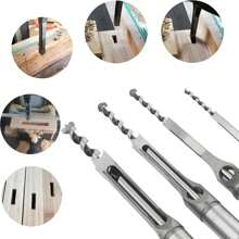 4pcs/Set Square Hole Saw Drill Bit Set, High Carbon Steel Hollow Chisel Power Tool For Woodworking