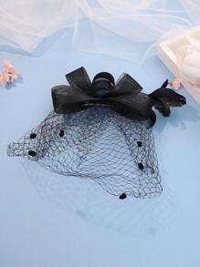 1pc Women's Elegant Tea Party Hat, Bridal Wedding Party Birdcage Veil Headband With Flowers, 1920s Vintage Bridal Headpiece, Soft Felt Beret, 1950s Church Hat, Black Mourning Veil, 1940s Dress, Victorian Hat, Pillbox Hat, Lolita Accessories, Suitable For Women/Girls Birthday, Mother's Day, Halloween, Christmas Gifts