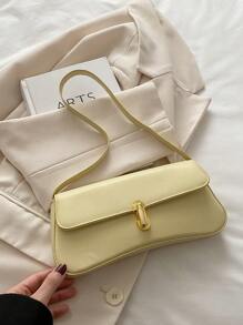 小众高端法棍包，2025春夏新款时尚百搭腋下包，韩版简约单肩手提包女 - 黃色 - 查看 7
