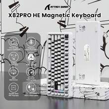 ATTACK SHARK X82PRO HE Wireless Rapid Trigger RGB Mechanical Gaming Keyboard With Adjustable Actuation,2.4G/Wired/BT,8K Polling Rate,Hall Effect Magnetic Switch,5000mAh Battery For PC FPS - Multicolor - View 1