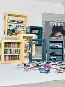 1 Set Anxiety Bookcase Mini Book, (Including 100/70pcs Mini Books) Decorations House Decoration, DIY Craft, Accessories Mini Miniature Model,Suitable As A Holiday Gift, Day; Father's Day; Mother's Day, Thanksgiving; Halloween; Christmas; New Year's Day. - Multicolor - View 5